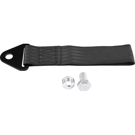 Corde de remorquage de Sangle de remorquage de Voiture de Course de Haute résistance Universelle pour Crochet de remorquage de Pare-Chocs Avant(Noir) (1/5)