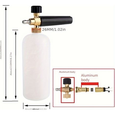 Kit pistolet à mousse haute pression pour nettoyage domestique, avec buse et raccord rapide