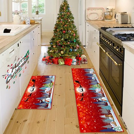 Tapis 3D Antidérapant Lavable - Imprimé pour Intérieur et Extérieur - Décoration pour Maison, Bureau, Cour, Chambre (B, 43x75+43x150cm) (1/5)