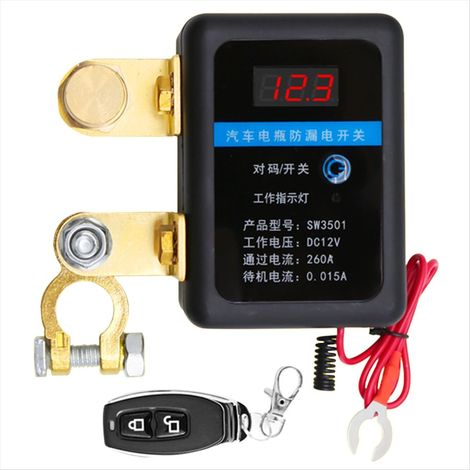 Interruptor de Desconexión Batería Remota 12 V CC, 260 A, Apagado Automático Energía, Corte Remoto para Automóvil (1/5)