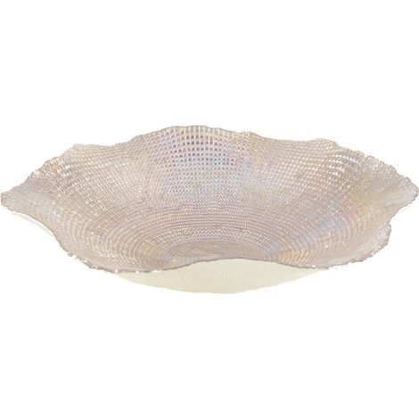 Coupe à fruits design en verre ambré corbeille de table pour cuisine et salon 36 x 36 x 7 cm - PANGIVO