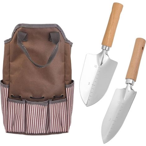Sac de jardinage avec poignées, sac de rangement pour outils de jardinage (pelles et accessoires), kit de jardinage en tissu pour travaux extérieurs (pelle + sac) (1/5)