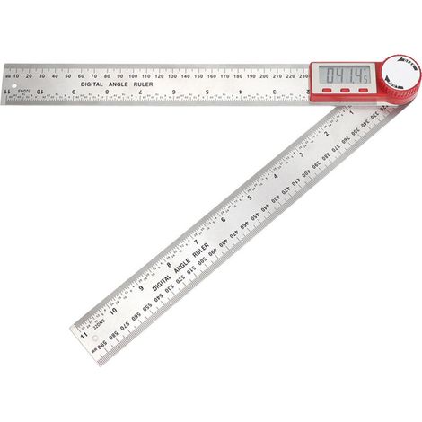 Digitales Lineal aus Edelstahl, elektronisches 360°-Messgerät zur Messung von Winkeln und Längen von 0 bis 300 mm - Crezuo