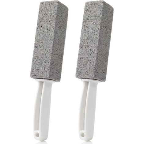 Lot de 2 pierres de nettoyage pour toilettes avec poignée - Respectueux de l'environnement et naturel - Brosses de nettoyage pour salle de bain, toilettes, cuisine et plus encore
