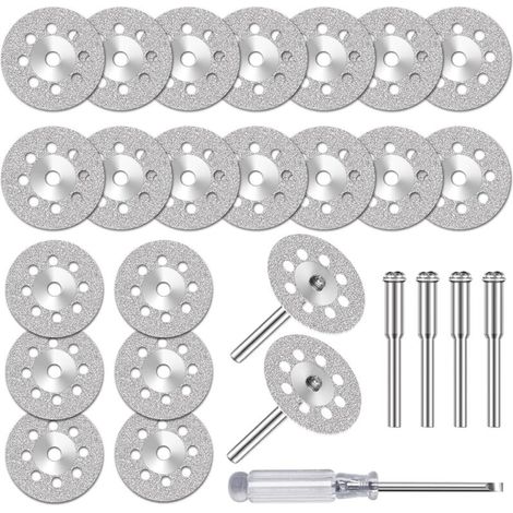20 disques diamant mini 3mm - Pour Dremel - Coupe pierre, verre, céramique - Tronçonnage précis (1/5)