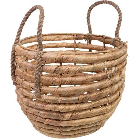 Cesto de fibra natural marron D27x22/28 (1/5)