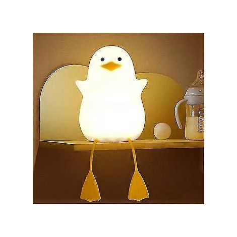 Enten-Nachtlicht für Kinder, niedliche Möwen-Nachttischlampe aus Silikon fürs Kinderzimmer, ABS + Silikon, Touch-Steuerung, tragbar, wiederaufladbar und dimmbar, Geburtstags- und Weihnachtsgeschenk