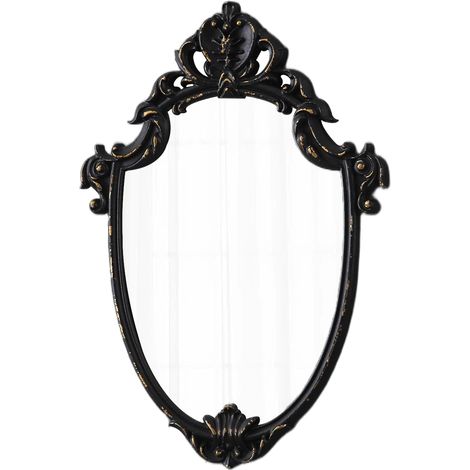 Gothic Miroir Mural Noir 60 x 40 cm, Baroque Miroir Vintage Ovale, Miroirs Decoration Murale pour Salon, Salle de Bain, Entree, Chambre (1/5)