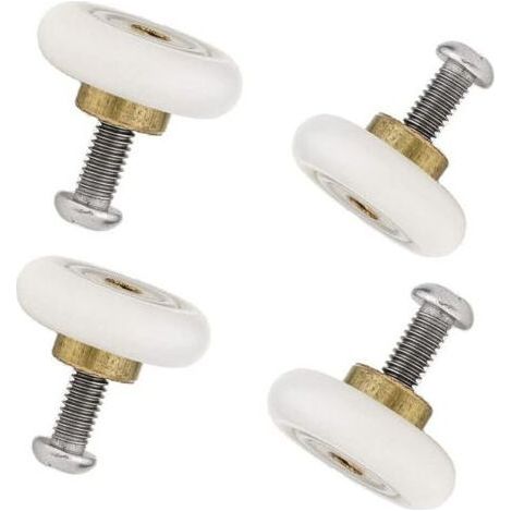 Ciel-4 rouleaux de remplacement pour porte de douche rainurés - Diamètre 19 mm - Blanc - (1/4)