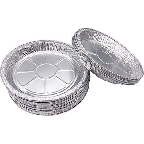 Plateau de cuisson en aluminium multi-usages, idéal pour les plats à emporter et la cuisson au four, format pratique de 23 cm, plateau jetable allant au four, plateau en métal empilable, un indispensa