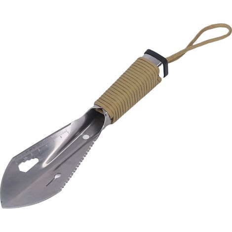 Pelle de terrassement de survie en acier inoxydable, manche antidérapant, outil multifonction de détection et fouille pour camping (1/5)