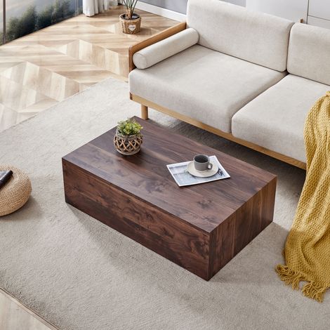 Couchtisch rechteckig 90x50x30 MDF Walnuss-Optik OKMYHOME (1/5)