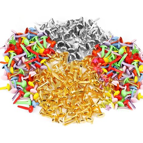 Lot de 100 mini pinces à sacs à motifs, pinces à tête ronde, pinces à papier à motifs, pinces à lettres à tête ronde pour l'école, le bureau et les loisirs créatifs (couleurs assorties) (1/5)