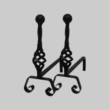 Coppia alari con sfera 'pigna' cm 40x15x28h MADE IN ITALY (1/2)