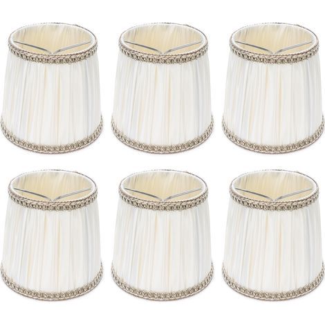 Abat-jour en tissu 6 pièces, lustre moderne, couvre-ampoule pour lampe de table, douille E14, accessoire maison (1/5)