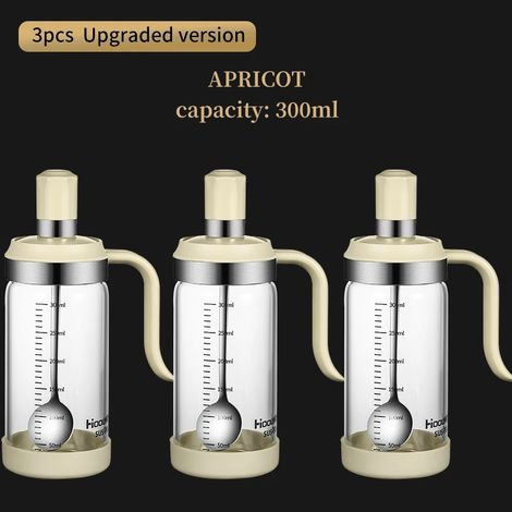 (3 pots à épices de 300 ml, beige, avec poignées), boîte de rangement, avec cuillères (1/3)