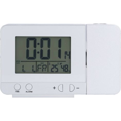 Réveil à projection rétroéclairé LED, chargement USB, multifonction avec projection de l'heure et de la température