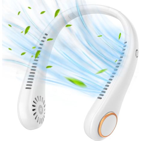 Tragbarer Mini-Halsventilator, leise, freihändig, blattlos, 360° verstellbar, 3 Geschwindigkeiten für Aktivitäten im Innen- und Außenbereich (1/5)