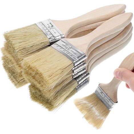 Lot de 10 pinceaux à manche en bois, pinceaux multifonctions pour sauces et pâtisserie (1/4)