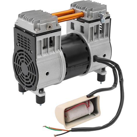 980W Luftkompressor Kompressor Ölfrei Silent Druckluft Luftkompressor Pumpenkopf, Druckluftkompressormotor 80°C, 1380r/min, 90L Auslassvolumen, Reiner Kupfermotor