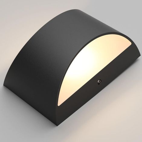 Applique murale LED noire moderne pour intérieur - Convient pour le salon, la chambre, le couloir - 1 pièce, blanc chaud (1/4)