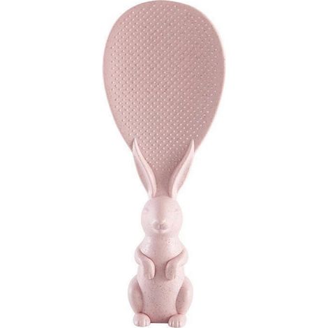 Spatule à riz sur pied. Surfaces antiadhésives pour servir le riz facilement. Indispensable pour les repas de famille. Rose. (1/5)