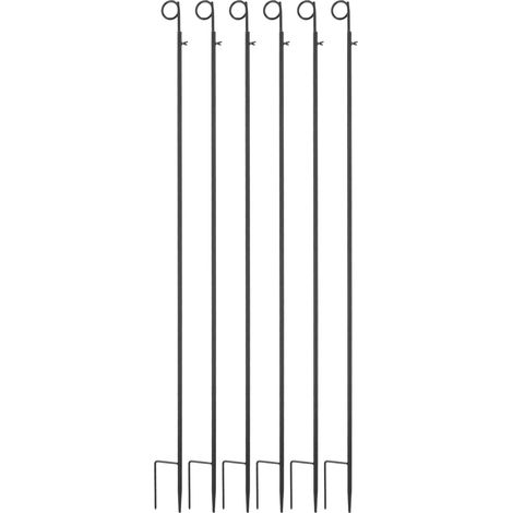 Esschert Design – Support en acier pour guirlandes lumineuses d'extérieur – Hauteur réglable 141-277 cm – Lot de 6 – Compatible avec la plupart des guirlandes (1/4)