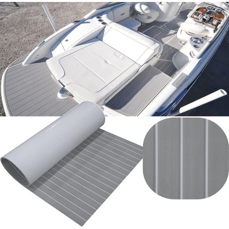 Mousse Bateau Tapis Marine Antidérapant Revêtement Sol 240x112/90/55/41cm Auto-Adhésif Synthétique Teck Pont pour Yacht Kayak Bateaux à Moteur Piscine Escaliers Terrasse Planches de Surf (1/5)