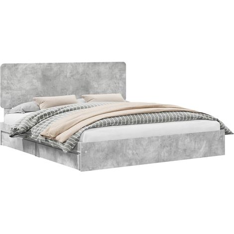 Maison Exclusive - Aufbewahrungsbett Beton Grau 200 x 200 cm Holz