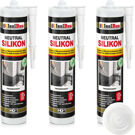 IsolBau Silicone Neutro Trasparente Neutralsilikon 3 x 300ml (1/5)