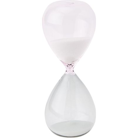 Sablier 15 Minutes en Verre, minuteur, décoration de Table, minuterie, Gris/Rose, Sable (1/4)