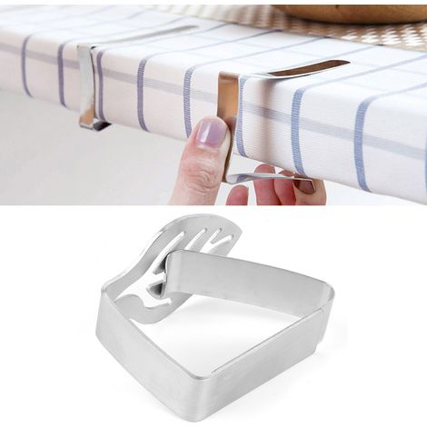 Pince à nappe épaisse en acier inoxydable, pince à nappe de cuisine antidérapante (feuilles) (1/5)