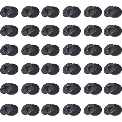 Set mit Befestigungsknöpfen für Moskitonetze, Fenster, Dachfenster, kein Bohren erforderlich (36 Stück, Schwarz)