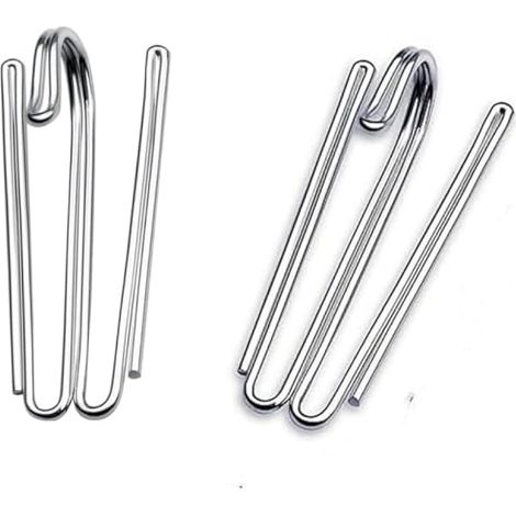 Crochets à rideaux métalliques, pinces à plis fronceurs, crochets à fourche profonde résistants (lot de 20) (1/5)