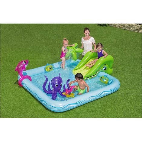 TRADE SHOP - Play Center Acquario Fantastico Con Spruzzi Piscina Gonfiabile 239x206x86cm 53052 - (1/5)