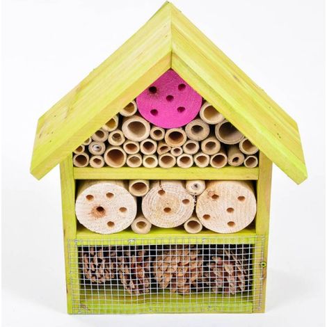 Insektenhotel Holz,Bambus und Zapfen Grüner Jan - grün