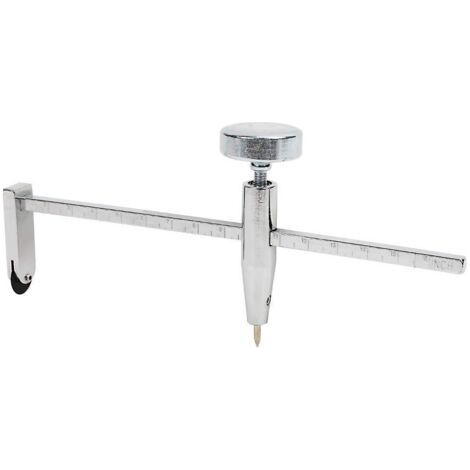 Sollbry Coupe-trou circulaire pour cloisons sèches, scie à plaque de plâtre à tige en acier, outils pour cloisons sèches à point de pivot réglable argenté pour couper des trous ronds dans les matériau (1/3)