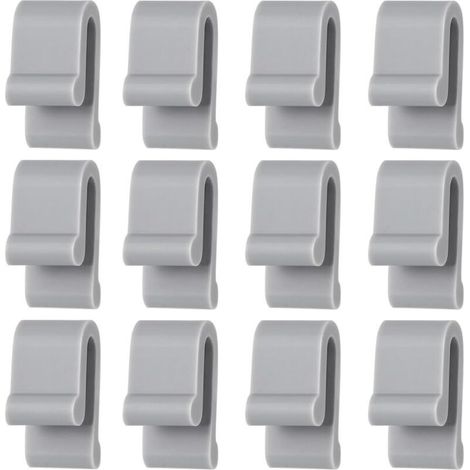 12pcs Clips de Protection de Couvercle de Four Hollandais, Pare-Chocs Flexible en Silicone pour Couvercle de Four Hollandais Clip de Protection pour Four Hollandais (Gris) (1/4)