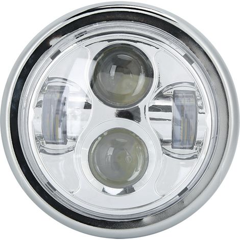 Phare rond moto style rétro, lampe avant modification compatible CG125 GN125, finition électroargenture. (1/5)