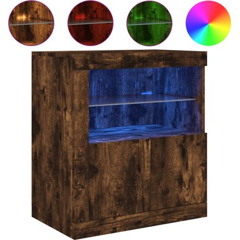 Maison Exclusive - Credenza con Luci LED Rovere Fumo 60,5x37x67 cm