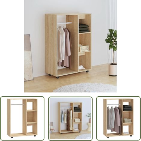 The Living Store Kleiderschrank Sonoma-Eiche 80x40x110 cm Holzwerkstoff - Schlafzimmermöbel - Kleiderschrank - Holzschrank - Garderobenständer - Kommode (1/5)