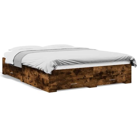 Maison Exclusive - Cama con cajones madera de ingeniería roble ah (1/5)