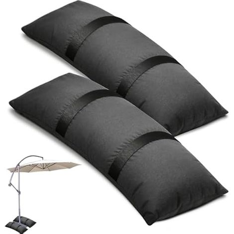 Lot de 2 sacs de sable lestés pour parasol - Jusqu'à 25 kg - Remplissage de sac de sable - Poids pour l'extérieur - Pour tonnelle - Étendoir à linge - Trampoline, tente, meubles de jardin (1/5)