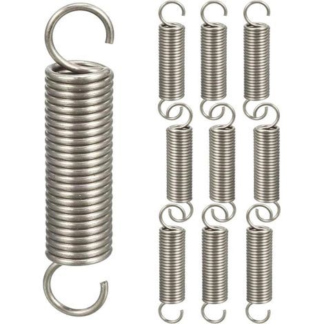 10 pieces double hook spring tension springs, compression springs, hook spring assortment, 1.2 x 11 x 45 mm