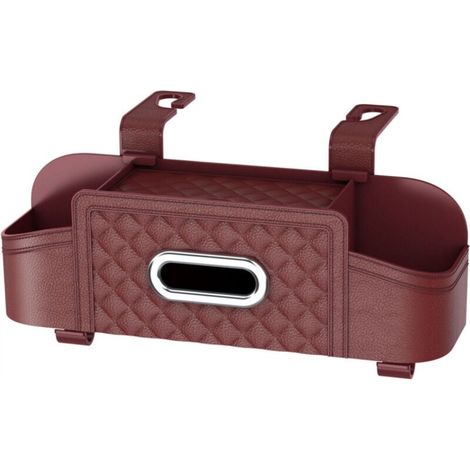 Boîte de rangement rouge pour dossier de siège auto, 35,19,317,6 cm, avec un sac de suspension, boîte de rangement multifonctionnelle. (1/5)