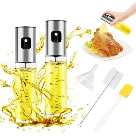 Set mit Olivenöl-Sprühflaschen zum Kochen (2 x 100 ml), Öl- und Essigflaschen (1/5)
