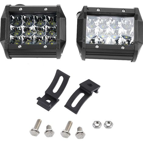 Paire de barre de travail LED universelle 4 pouces 4 rangées 36W pour voiture, camion,de (1/5)