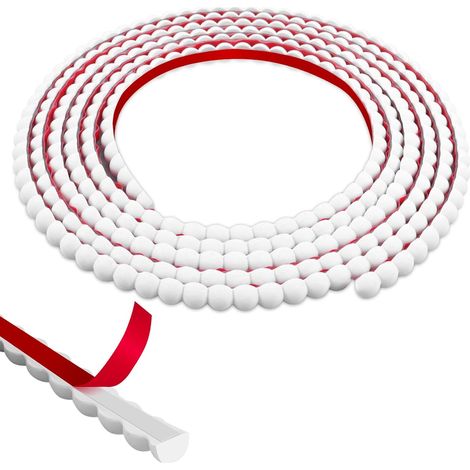Moulure murale à décoller et à coller 3 m – Baguette en PVC flexible autocollante pour armoires de cuisine, cadres de miroir, bords de carrelage et lambris muraux, décoration d'intérieur à faire (1/5)