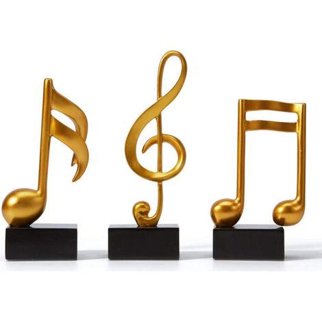 Sculpture Musicale - Résine Polyuréthane - Hauteur 18 cm - Décoration Intérieure Bureau Étagère Chambre - Lot de 3 (1/5)