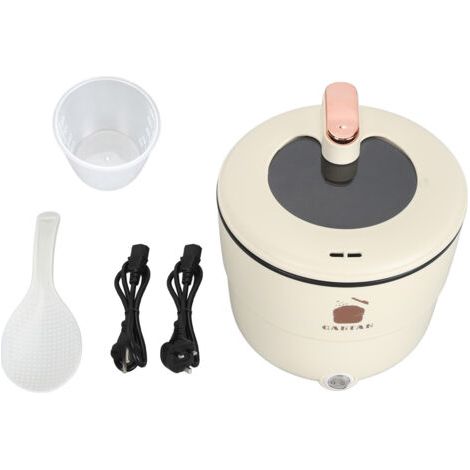 QORVA- Cuiseur à riz électrique multifonctionnel 1,8 L, double couche, bâton anti-brûlure, marmite pour nouilles, soupe, ragoût, cuisson à la vapeur, prise UE 220 V